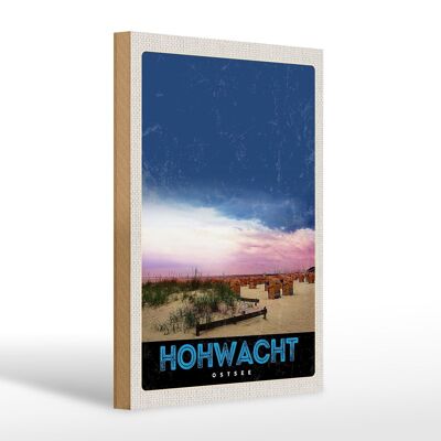 Wooden sign travel 20x30cm Hochwacht Baltic Sea beach