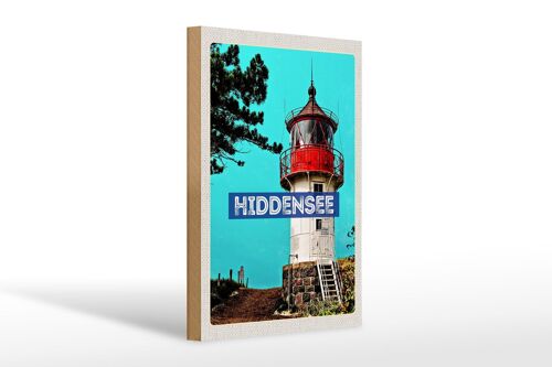 Holzschild Reise 20x30cm Hiddensee Leuchtturm Strand Meer