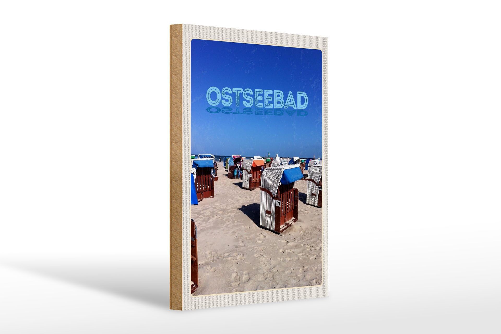 Cartello in legno da viaggio 20x30 cm Località del Mar Baltico Germania