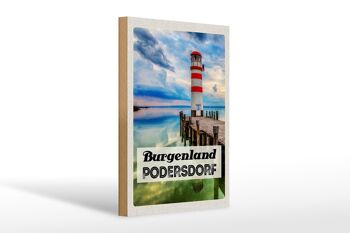 Panneau en bois voyage 20x30cm Phare de Purgenland Podersdorf 1