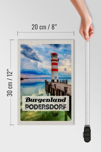 Panneau en bois voyage 20x30cm Phare de Purgenland Podersdorf 4