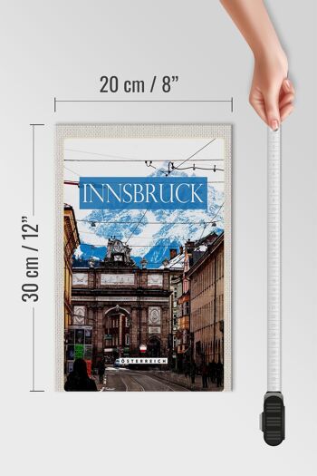 Panneau en bois voyage 20x30cm Innsbruck Autriche vue ville 4