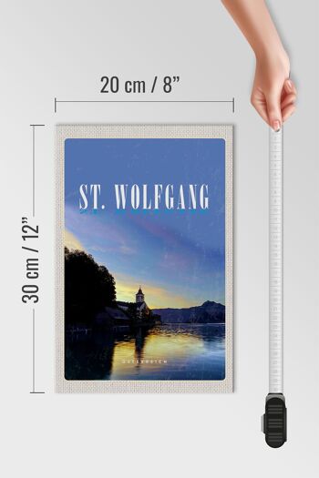 Panneau en bois voyage 20x30cm pcs. Wolfgang See Autriche vacances 4