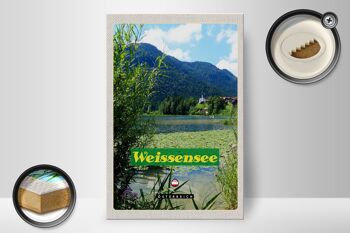 Panneau en bois voyage 20x30cm Weissensee vacances lac baignade 2