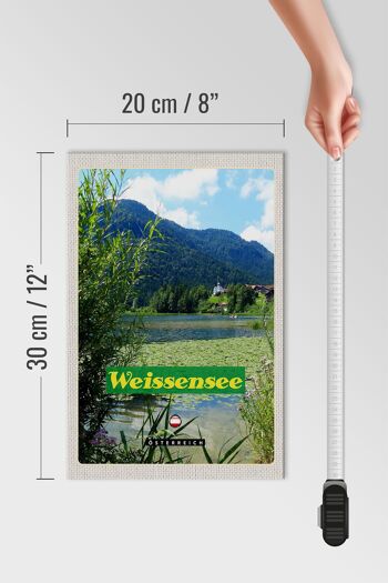 Panneau en bois voyage 20x30cm Weissensee vacances lac baignade 4
