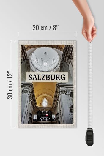 Panneau en bois voyage 20x30cm Salzbourg Autriche église de l'intérieur 4