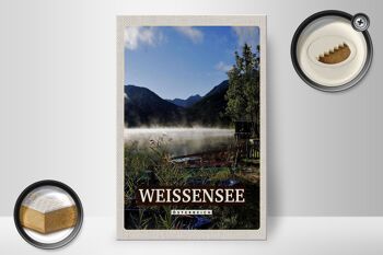 Panneau en bois voyage 20x30cm Weissensee vacances lac forêts nature 2