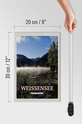 Panneau en bois voyage 20x30cm Weissensee vacances lac forêts nature 4