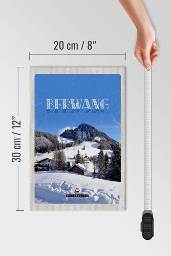 Panneau en bois voyage 20x30cm Berwang Autriche vacances au ski sur neige 4