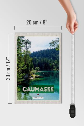 Panneau en bois voyage 20x30cm Lac de Cauma Suisse montagnes forêts nature 4
