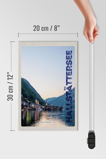 Panneau en bois voyage 20x30cm vue sur le lac Hallstatt Autriche 4