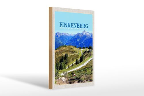Holzschild Reise 20x30cm Finkenberg Aussicht auf Wälder