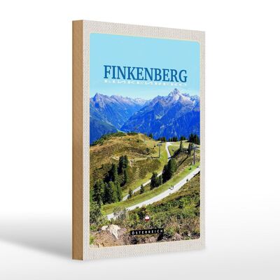 Cartello in legno da viaggio 20x30 cm Finkenberg vista delle foreste