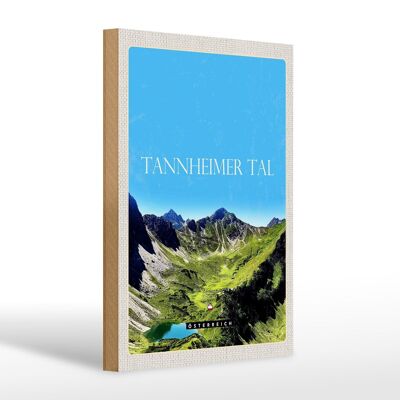 Cartel de madera viaje 20x30cm Valle de Tannheimer Austria montañas