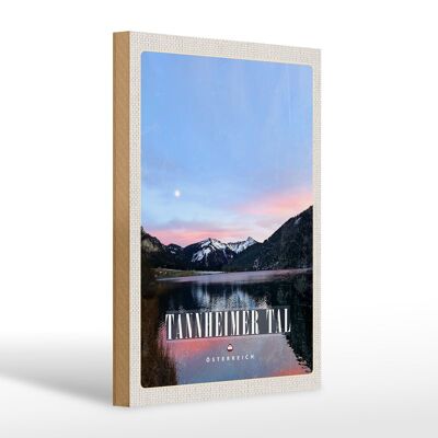 Cartel de madera viaje 20x30cm Tannheimer Tal Lake Amanecer