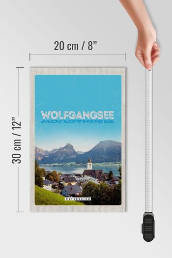 Panneau en bois voyage 20x30cm Lac Wolfgangsee destinations de vacances nature 4