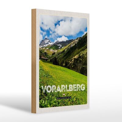 Cartel de madera viaje 20x30cm Vorarlberg Austria bosques naturaleza