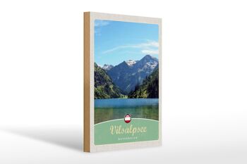 Panneau en bois voyage 20x30cm Vilsalpsee Autriche randonnée en forêt 1
