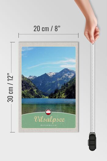 Panneau en bois voyage 20x30cm Vilsalpsee Autriche randonnée en forêt 4