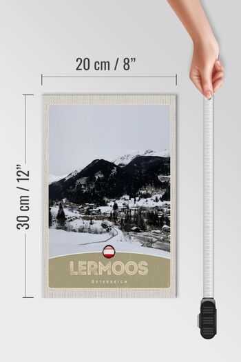 Panneau en bois voyage 20x30cm Lermoos Autriche forêts hivernales 4