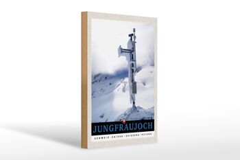 Panneau en bois voyage 20x30cm Jungfraujoch Suisse hiver nature 1