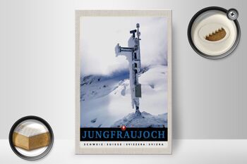 Panneau en bois voyage 20x30cm Jungfraujoch Suisse hiver nature 2
