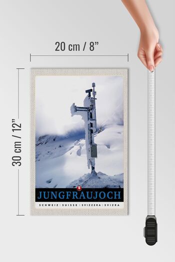 Panneau en bois voyage 20x30cm Jungfraujoch Suisse hiver nature 4