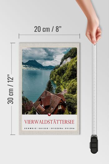 Panneau en bois voyage 20x30cm Lac des Quatre-Cantons Suisse nature 4