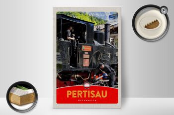 Panneau en bois voyage 20x30cm Locomotive Pertisau Autriche 2