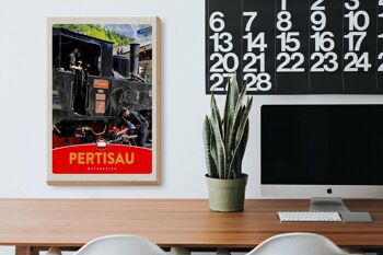 Panneau en bois voyage 20x30cm Locomotive Pertisau Autriche 3