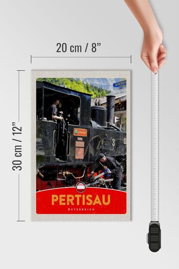 Panneau en bois voyage 20x30cm Locomotive Pertisau Autriche 4