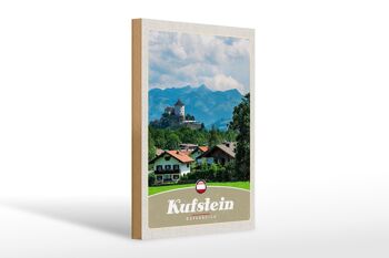 Panneau en bois voyage 20x30cm Kufstein Autriche forêts montagnes 1