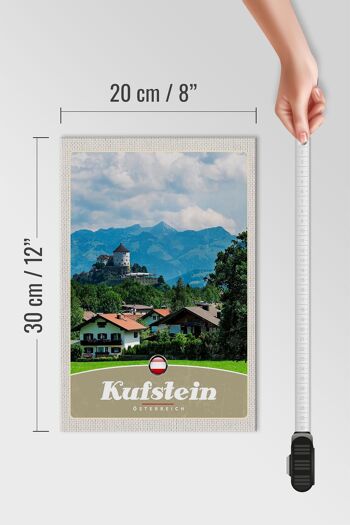 Panneau en bois voyage 20x30cm Kufstein Autriche forêts montagnes 4