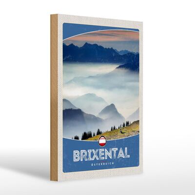 Cartello in legno da viaggio 20x30cm Brixental Austria foreste del cielo