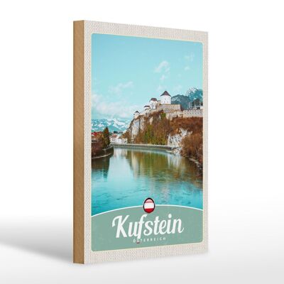 Cartello in legno da viaggio 20x30 cm Kufstein escursione nella foresta vacanza nella natura