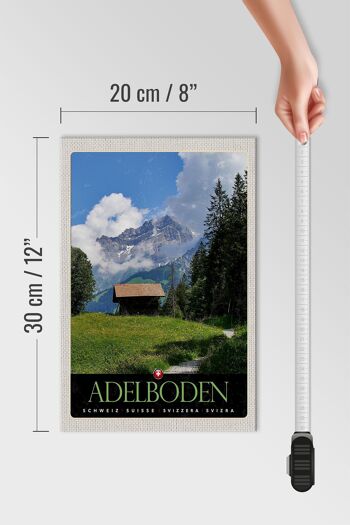 Panneau en bois voyage 20x30cm Adelboden Suisse chalet forestier 4