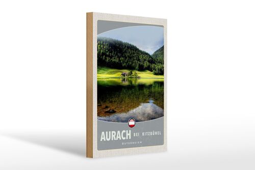 Holzschild Reise 20x30cm Aurach bei Kitzbühel Natur Wälder