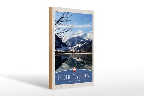 Holzschild Reise 20x30cm Hohe Tauern Winterurlaub Schnee