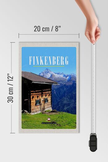 Panneau en bois voyage 20x30cm Finkenberg maison nature randonnée en montagne 4
