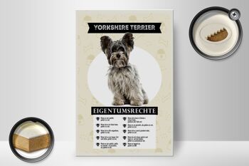 Panneau en bois indiquant les droits de propriété du Yorkshire Terrier, 20x30cm 2