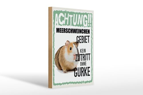 Holzschild Spruch 20x30cm Tiere Achtung Meerschweinchen