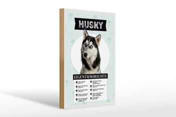 Panneau en bois indiquant un cadeau pour les droits de propriété Husky, 20x30cm 1