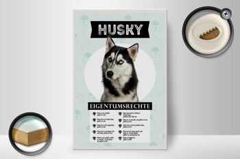 Panneau en bois indiquant un cadeau pour les droits de propriété Husky, 20x30cm 2