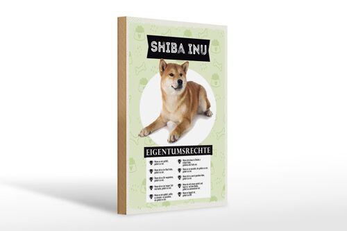 Holzschild Spruch 20x30cm Shiba Inu Eigentumsrechte Geschenk