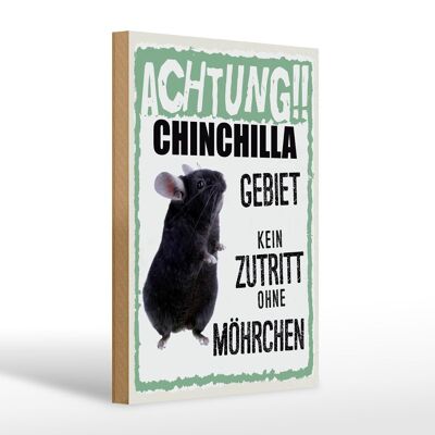 Holzschild Spruch 20x30cm Tiere Achtung Chinchilla Gebiet