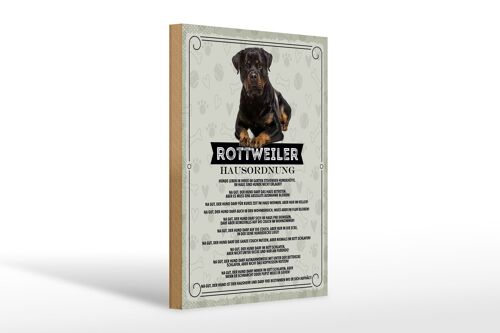 Holzschild Spruch 20x30cm Tiere Rottweiler Hausordnung Hunde