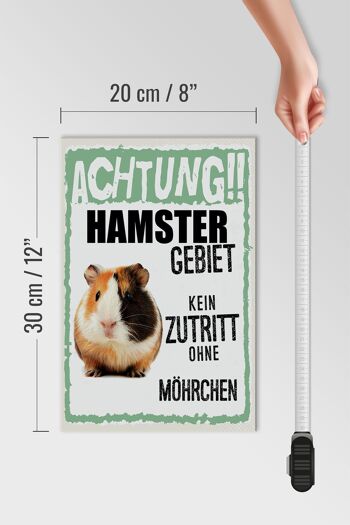 Panneau en bois indiquant 20x30cm animaux attention zone hamster 4