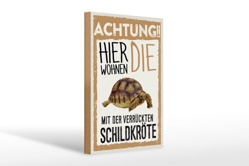 Holzschild Spruch 20x30cm Tiere Achtung hierkröte