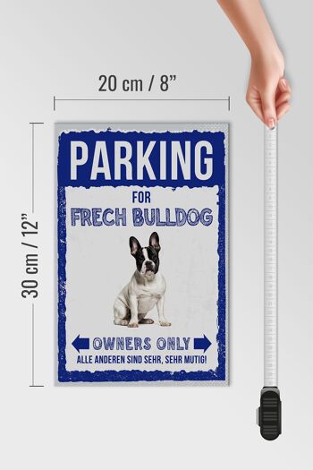 Panneau en bois indiquant un parking de 20 x 30 cm pour un cadeau de bouledogue effronté 4