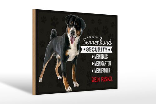 Holzschild Spruch 30x20cm Sennenhund Security mein Haus